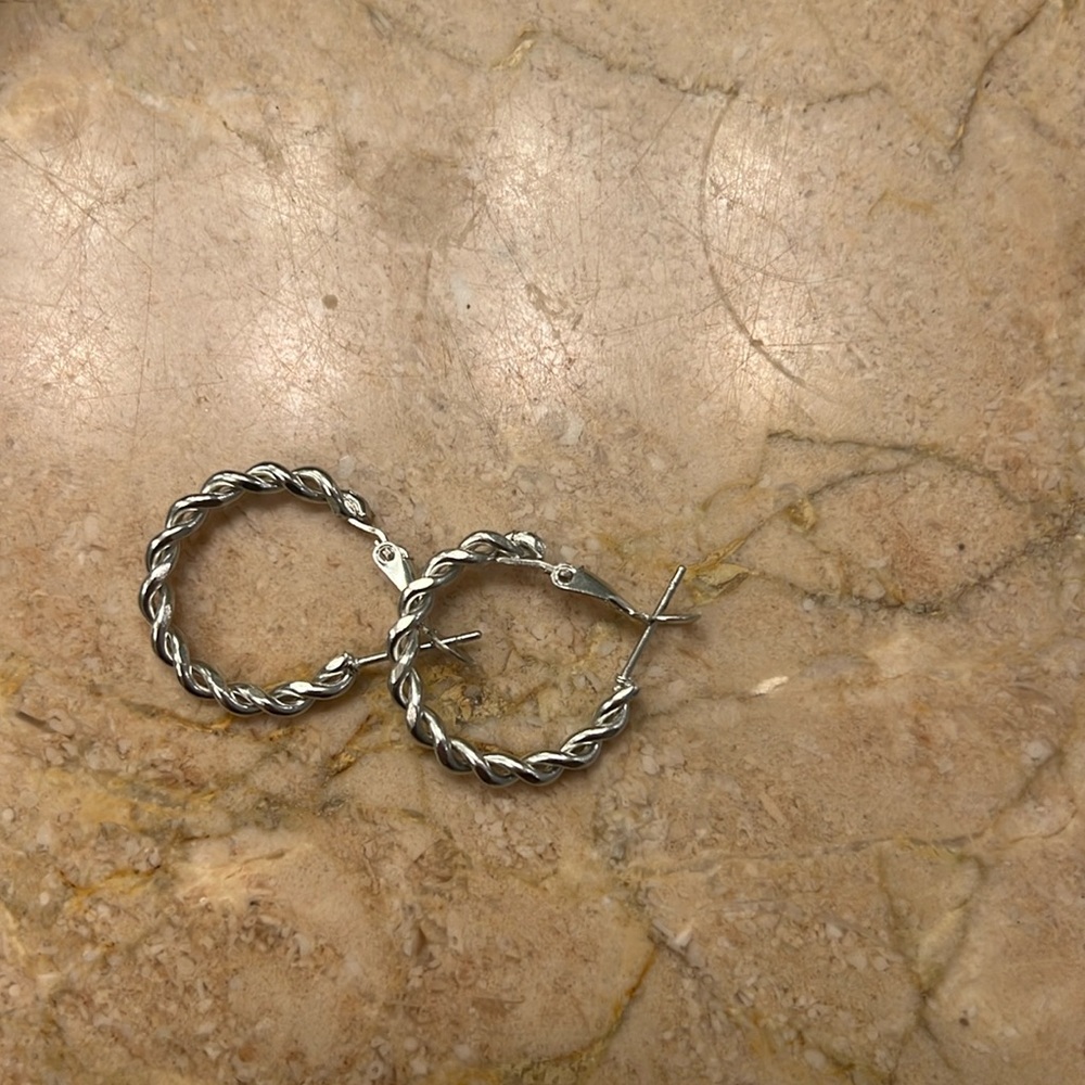 Delicate silver hoops